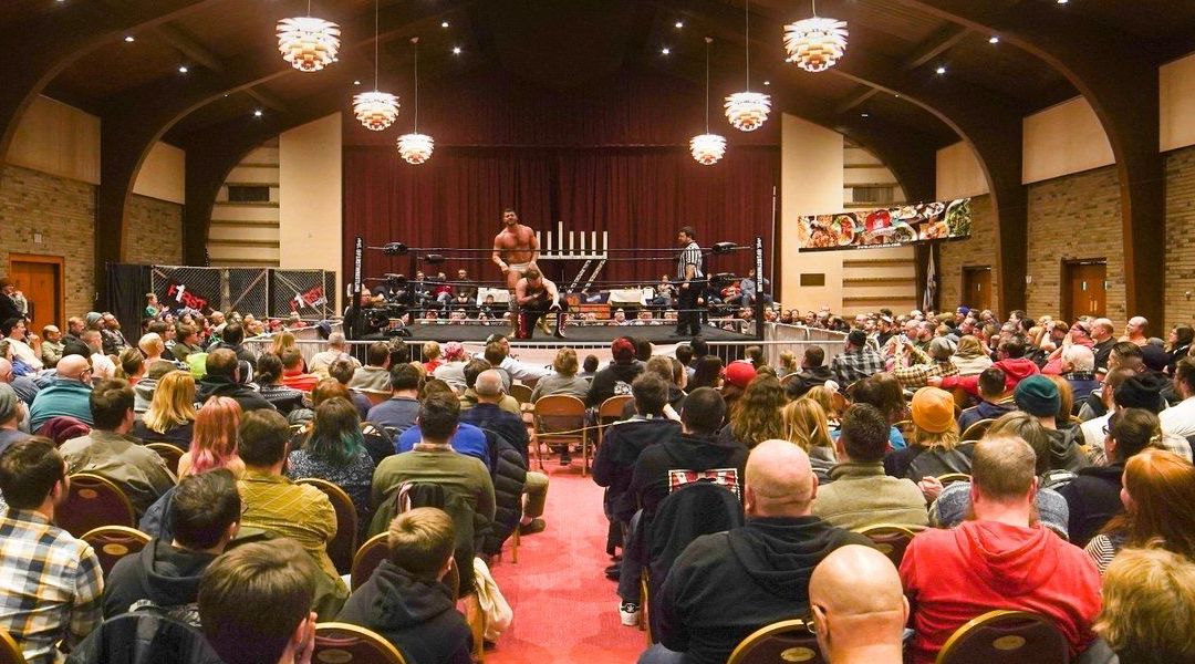 A wrestling event at Temple of Aaron Synagogue in St. Paul, Minn. (Darin Kamnetz)