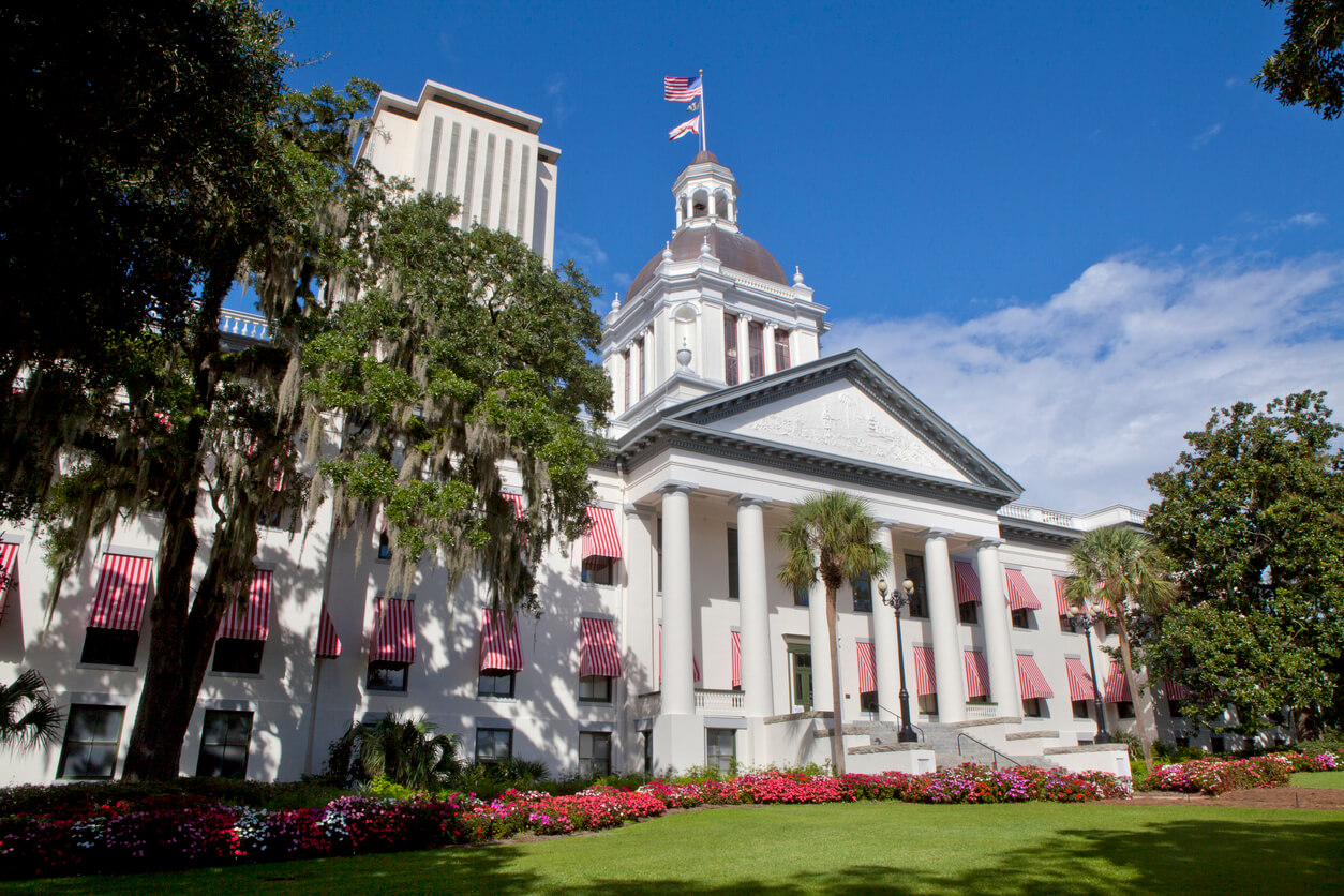 The old Florida State Capitol building in Tallahassee, with the New Capitol in the background. A controversial Florida bill could affect Judaic studies.