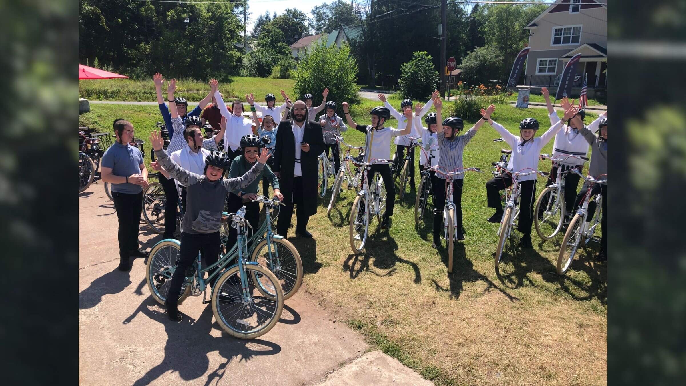 A group bike tour at Fortress Bikes.