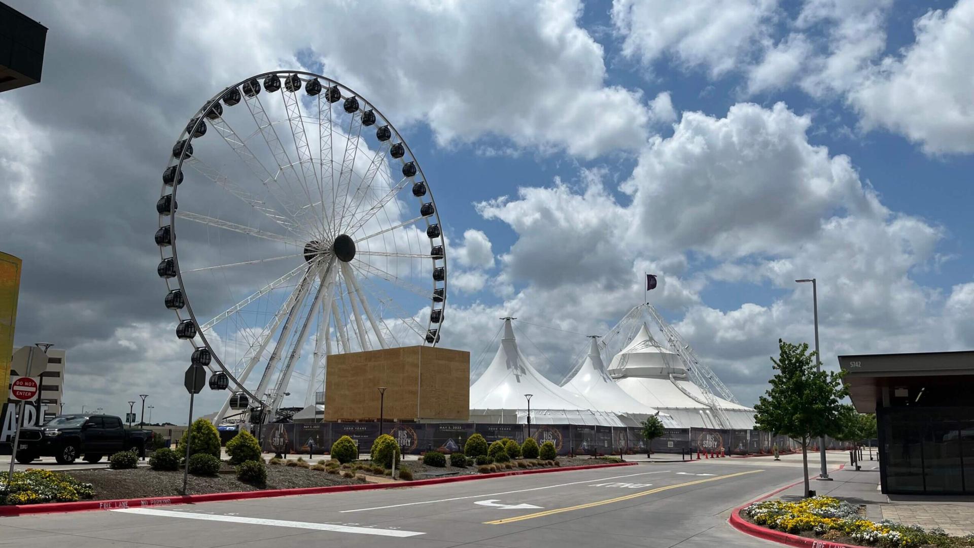 His Story, which opens this week, is being staged in a giant theatrical tent on the side of a Texas highway. (Rebecca Salzhauer)