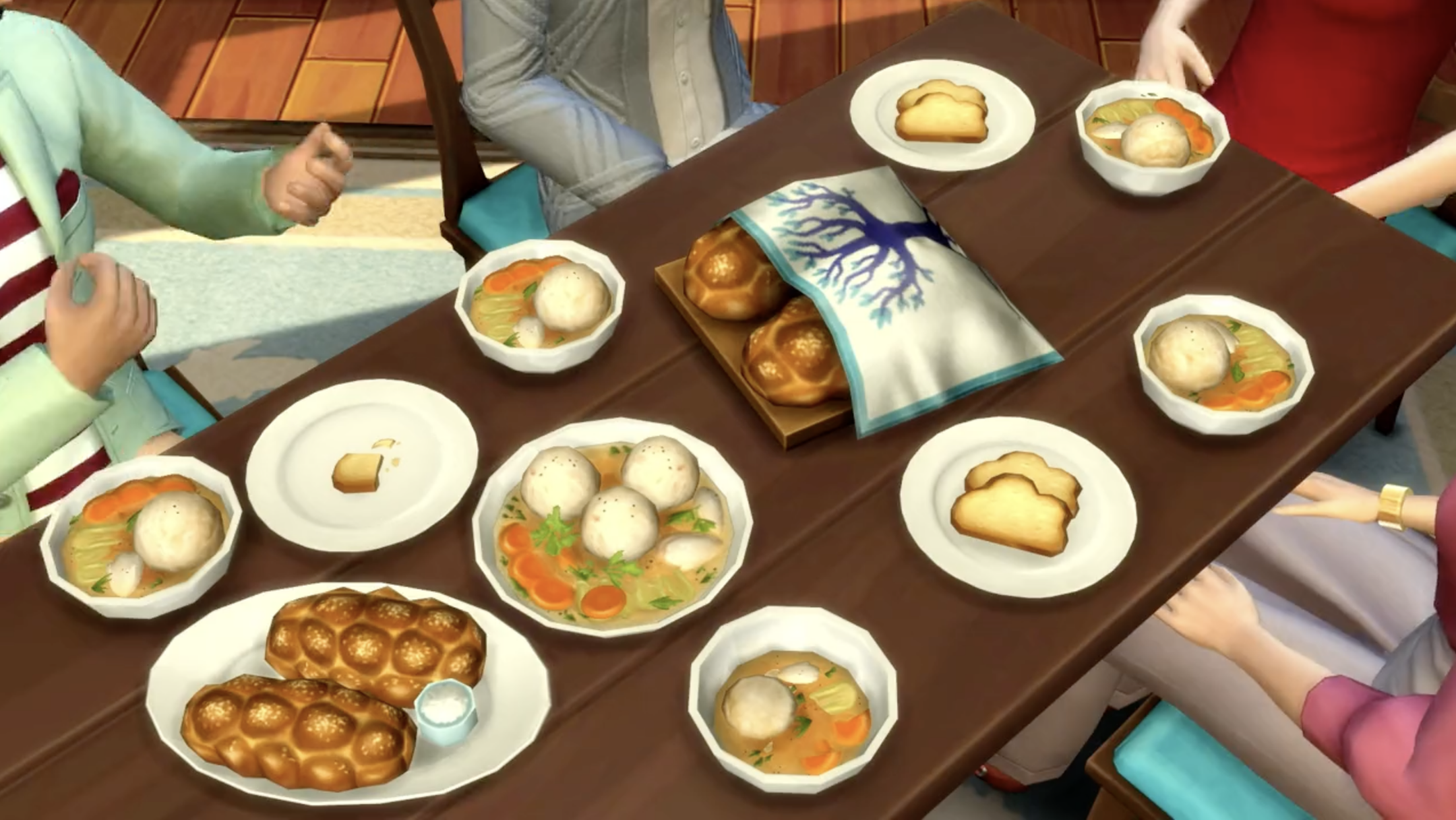 Challah and matzo ball soup are now available in “The Sims,” a virtual simulation game played by millions of people. (The Sims)