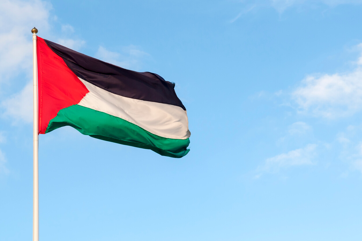 A Palestinian flag in the West Bank. (iStock)