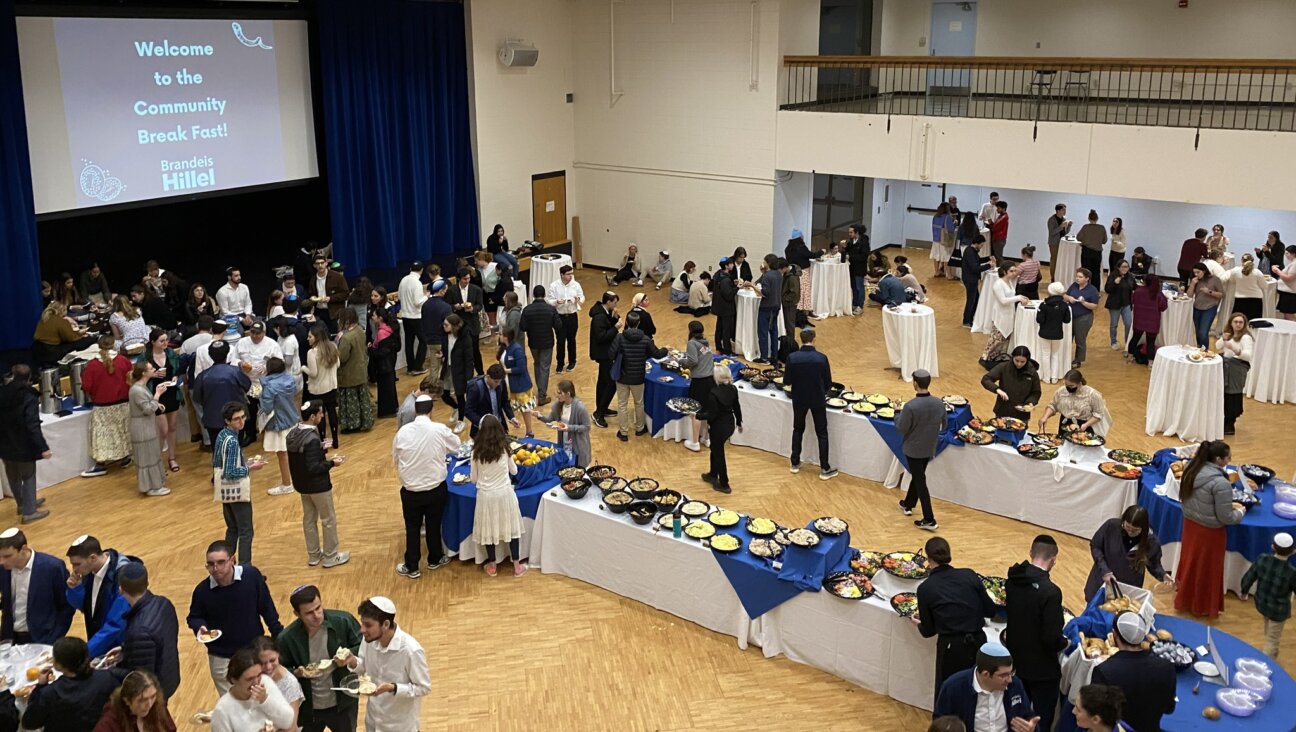 Students gather for a Yom Kippur "break fast" hosted by Hillel at Brandeis University.