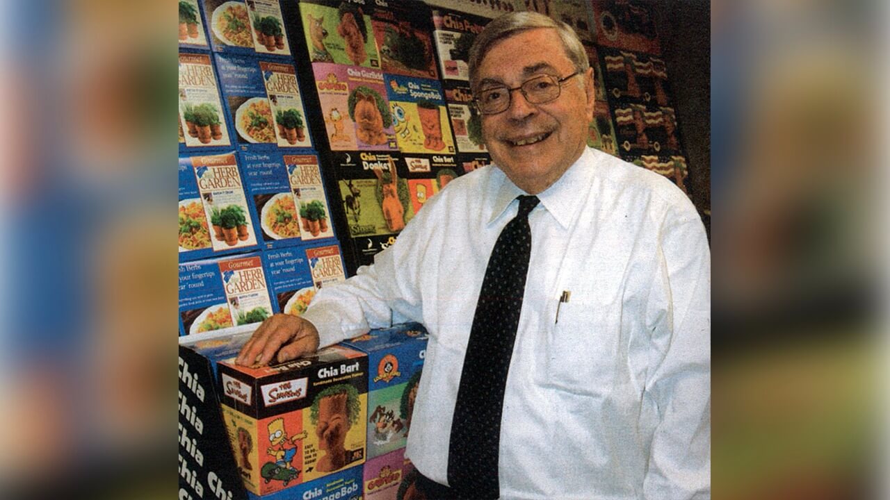 Joseph Pedott among some of his Chia products.