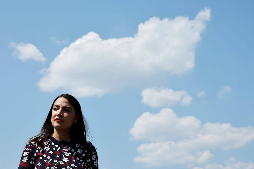 Rep. Alexandria Ocasio-Cortez holds a news conference outside the U.S. Capitol on July 13, 2023 in Washington, DC.