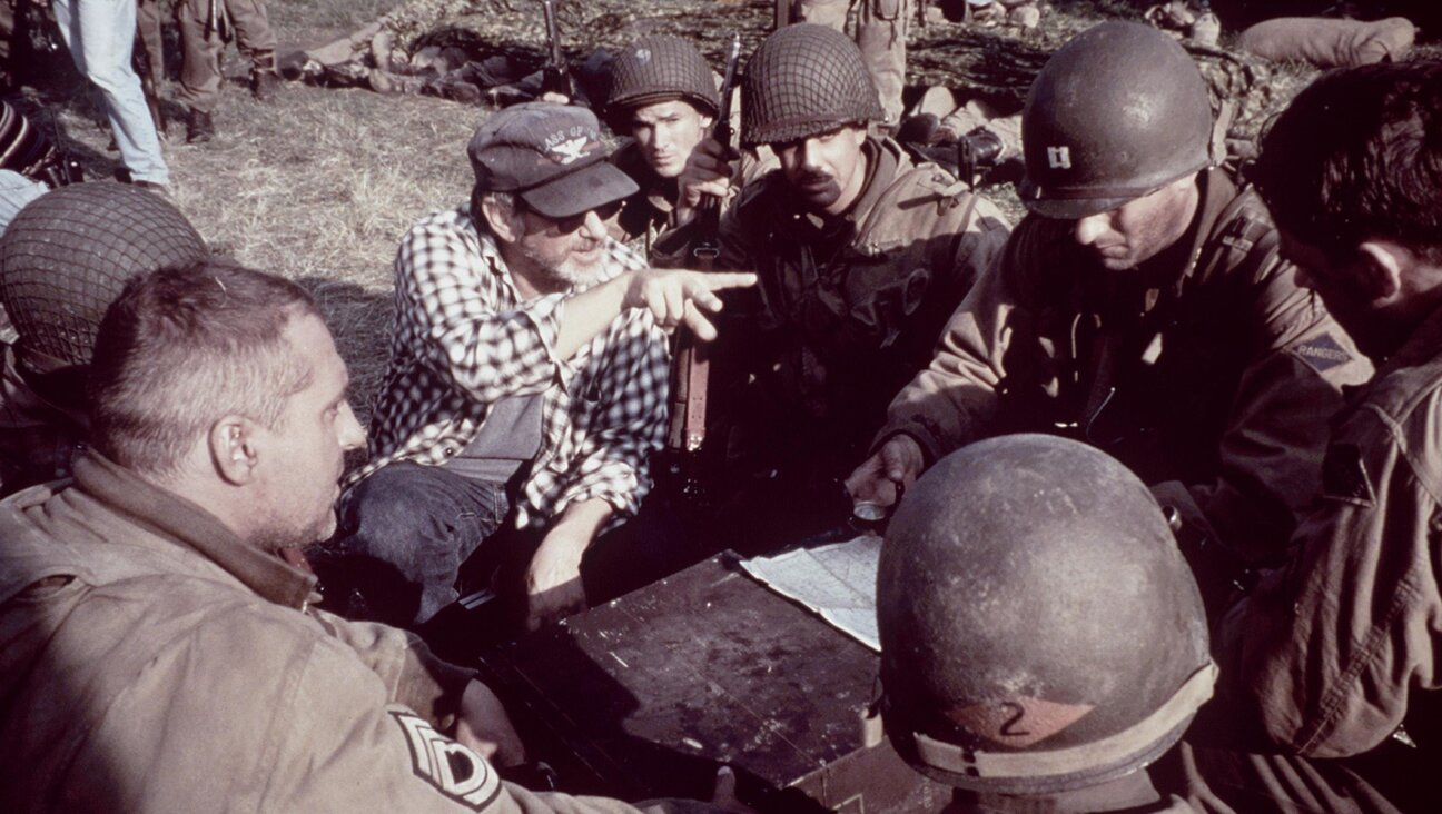 Steven Spielberg directs his cast on the set of “Saving Private Ryan,” Jun 5, 1998. (Getty Images)