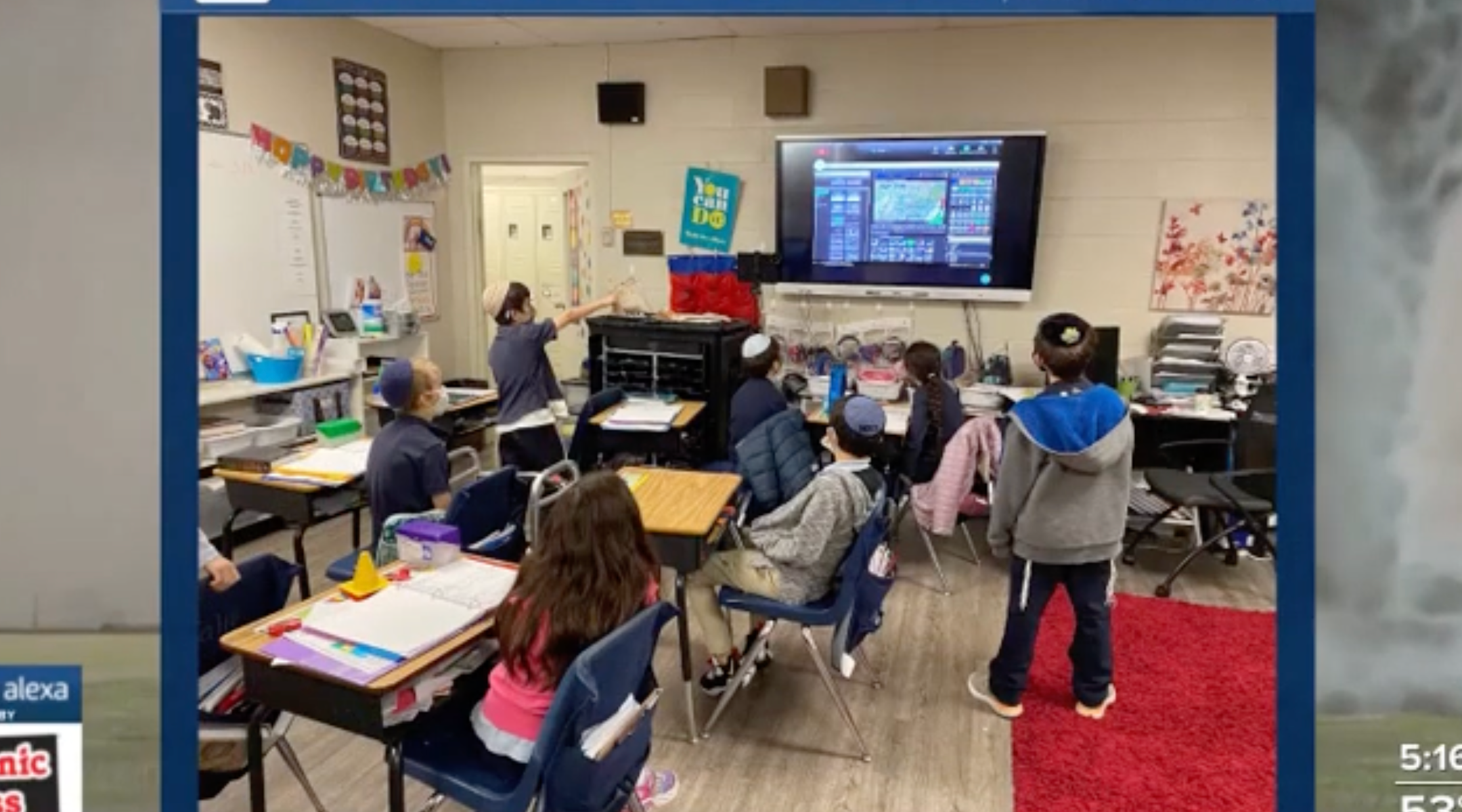 A classroom at Margolin Hebrew Academy, pictured in 2021. (Screenshot from YouTube)