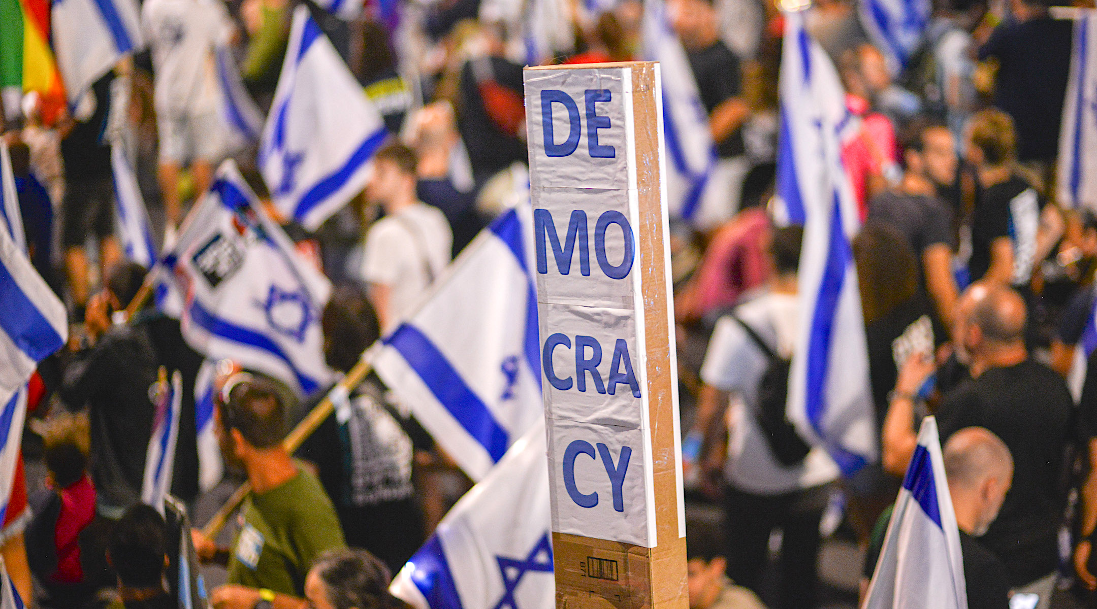 Israeli anti-judicial reform protesters block the Ayalon highway in Israel, June 3, 2023. (Matan Golan/SOPA Images/LightRocket via Getty Images)