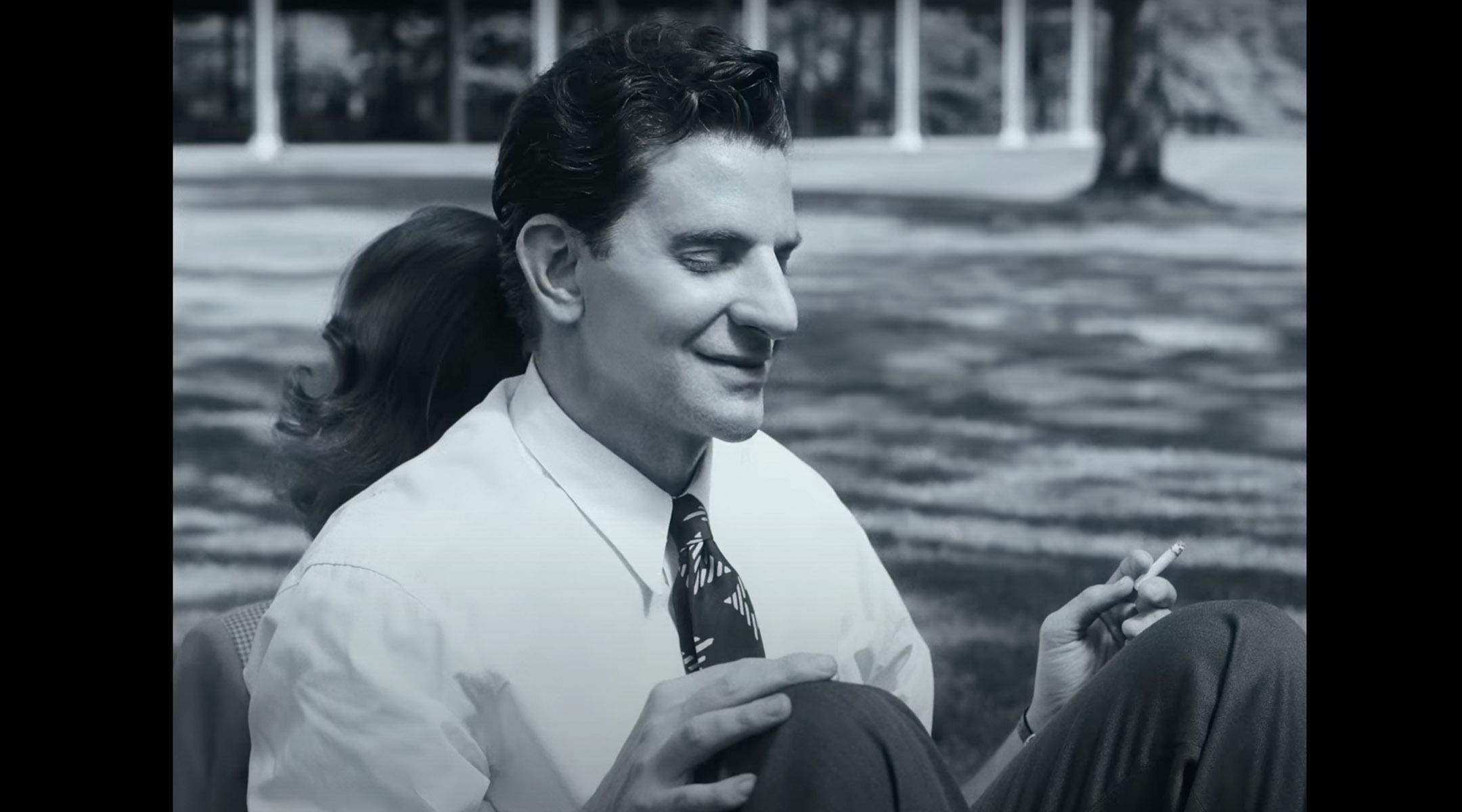 Bradley Cooper is shown as Leonard Bernstein in the trailer for Netflix’s “Maestro.” (Screenshot from YouTube)