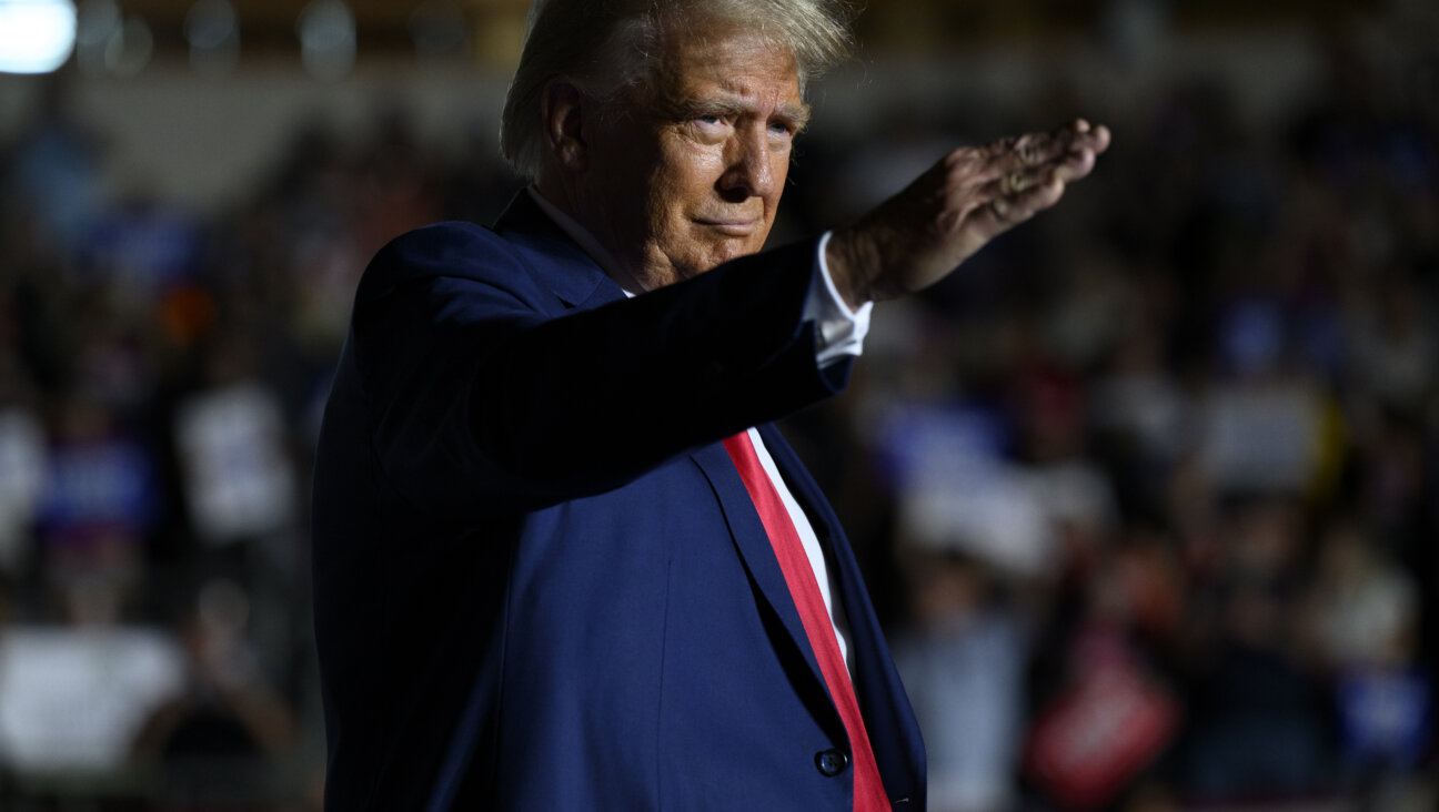 Donald Trump at a political rally in Erie, Pennsylvania.