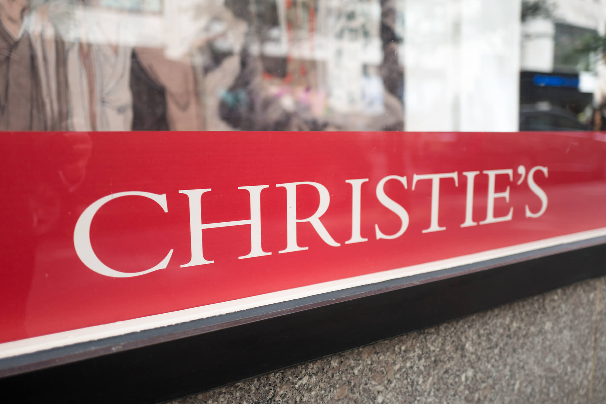 Signage for Christie's auction house in Manhattan, New York City, New York, September 15, 2017. 