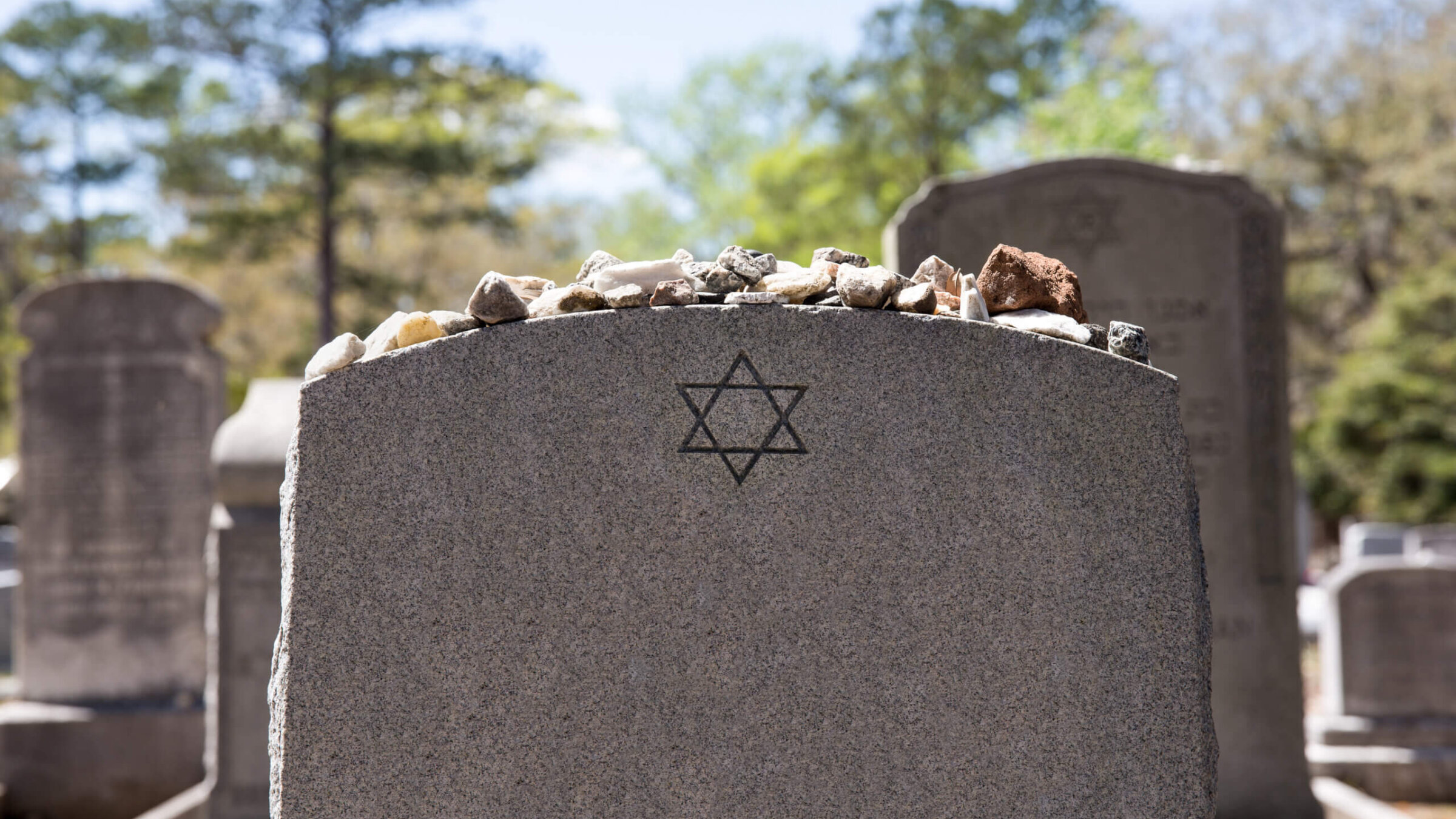 A headstone in a Jewish cemetery.