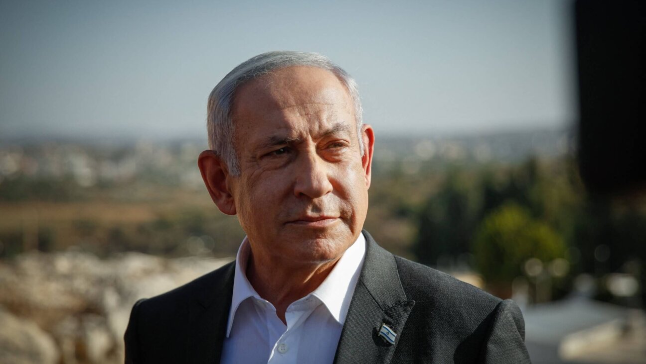 Israeli Prime Minister Benjamin Netanyahu arrives for a briefing near the Salem military post in the occupied West Bank on July 4, 2023. 