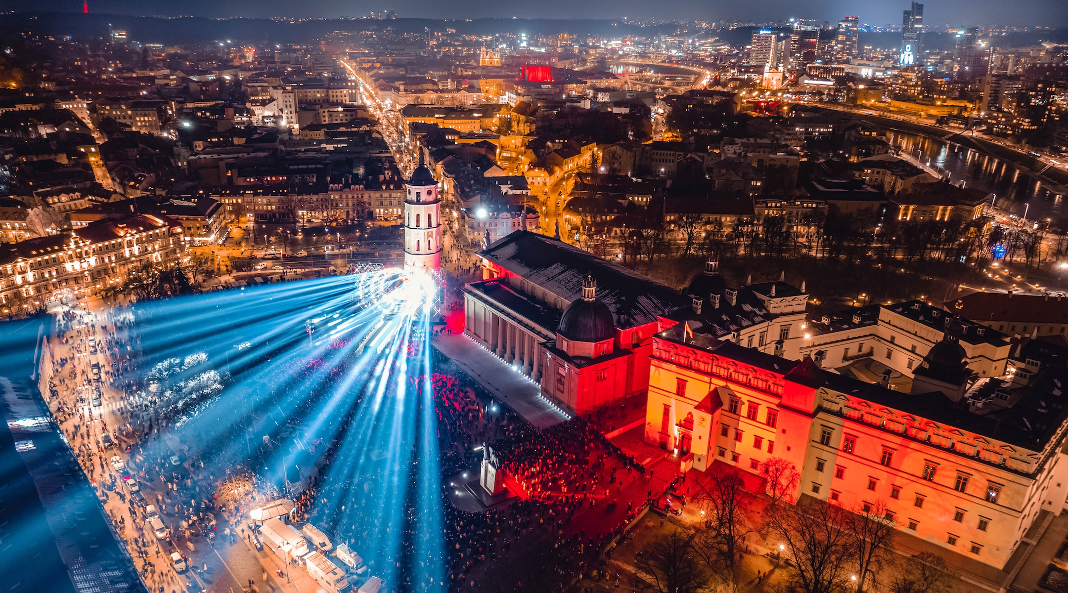 A view of an opening event for the Vilnius 700th anniversary events in the Lithuanian capital, Jan. 25, 2023. (Gabriel Khiterer)