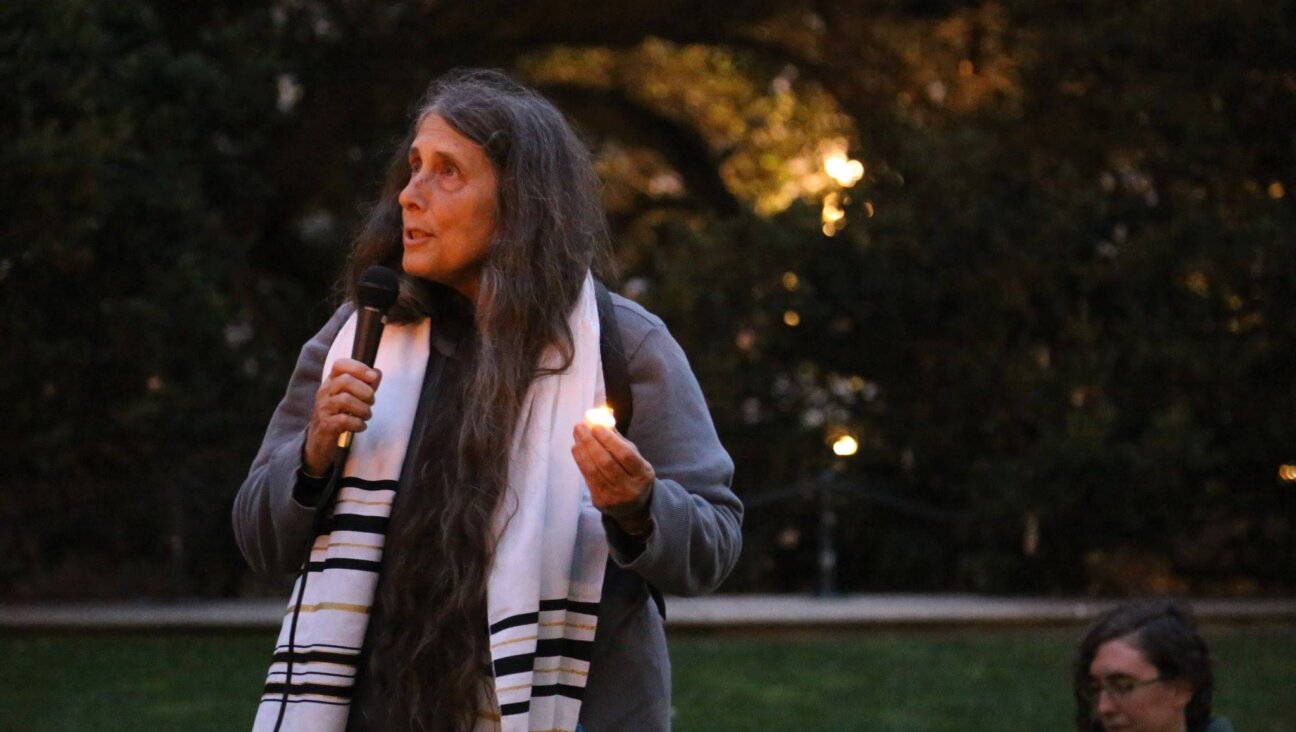 Rabbi Lynn Gottlieb speaks at the  Interfaith Challenge to Protest Curfew in New York in 2015. Gottlieb is celebrating 50 years as a rabbi this September.