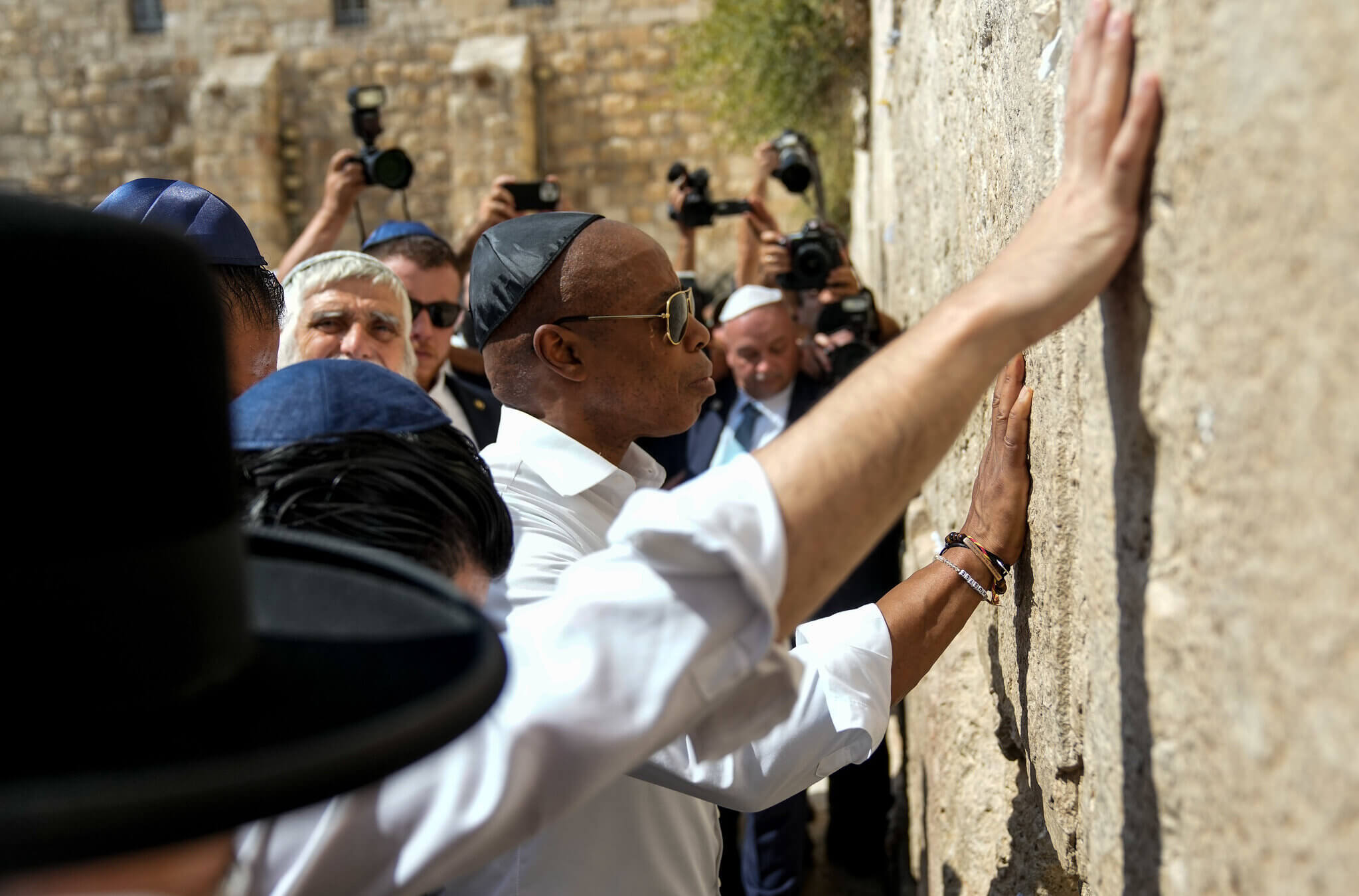 New York City Mayor Eric Adams at the Western Wall on Aug. 22, 2023.