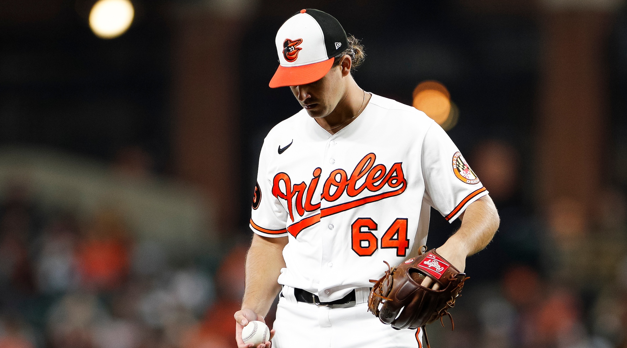 Dean Kremer, shown in a game at Camden Yards, Baltimore, this season, was born to Israeli parents. (Brandon Sloter/Image Of Sport/Getty Images)