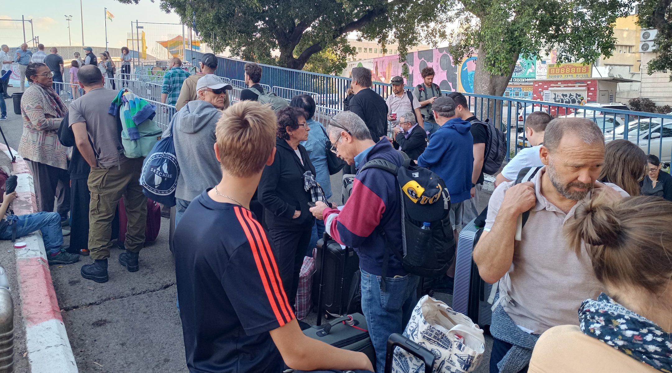 American citizens wait to board a boat from Haifa to Cyprus on Monday, Oct. 16, 2023. (Eliyahu Freedman)