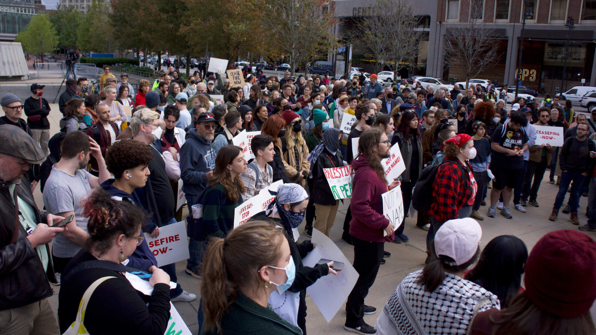 The Boston Workers Circle cosponsored a protest demanding a cease-fire in Gaza — a call that fundamentally reflects our Jewish values.