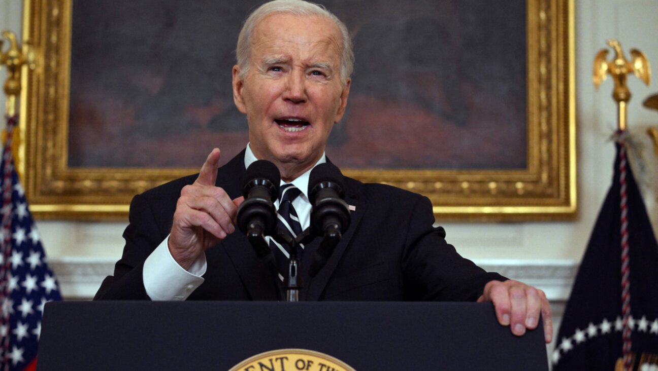 Joe Biden addresses the terrorist attacks in Israel from the State Dining Room of the White House on Oct. 7, 2023.