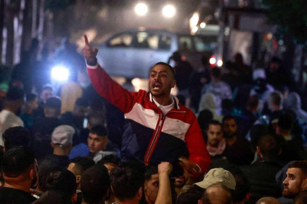 Palestinians rally in solidarity with the Palestinians of the Gaza Strip in the West Bank city of Ramallah, on Oct. 17, 2023.