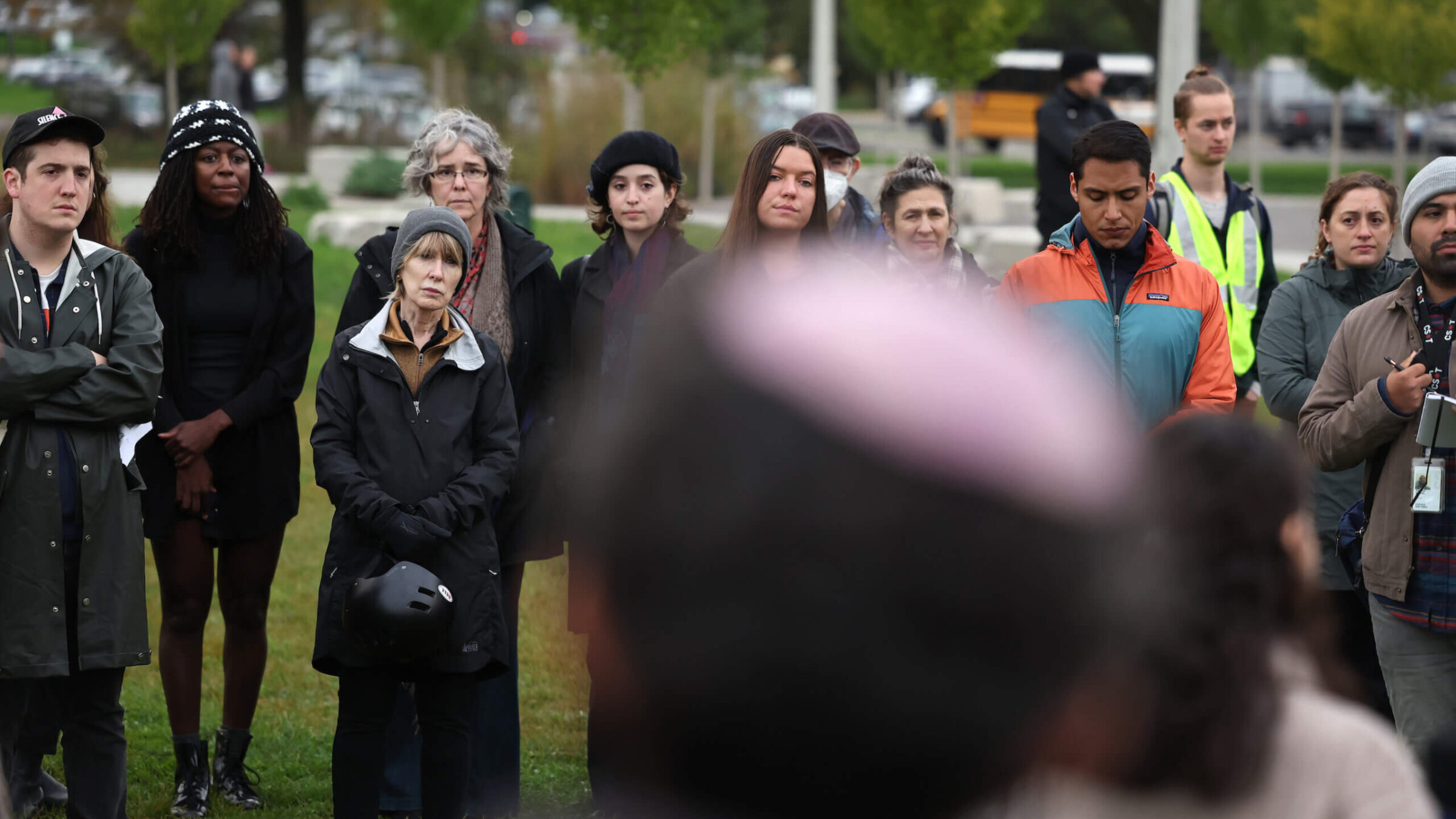 Jews gather at a Chicago park to recite the kaddish and light candles to mourn the Palestinians and Israelis killed during recent fighting.