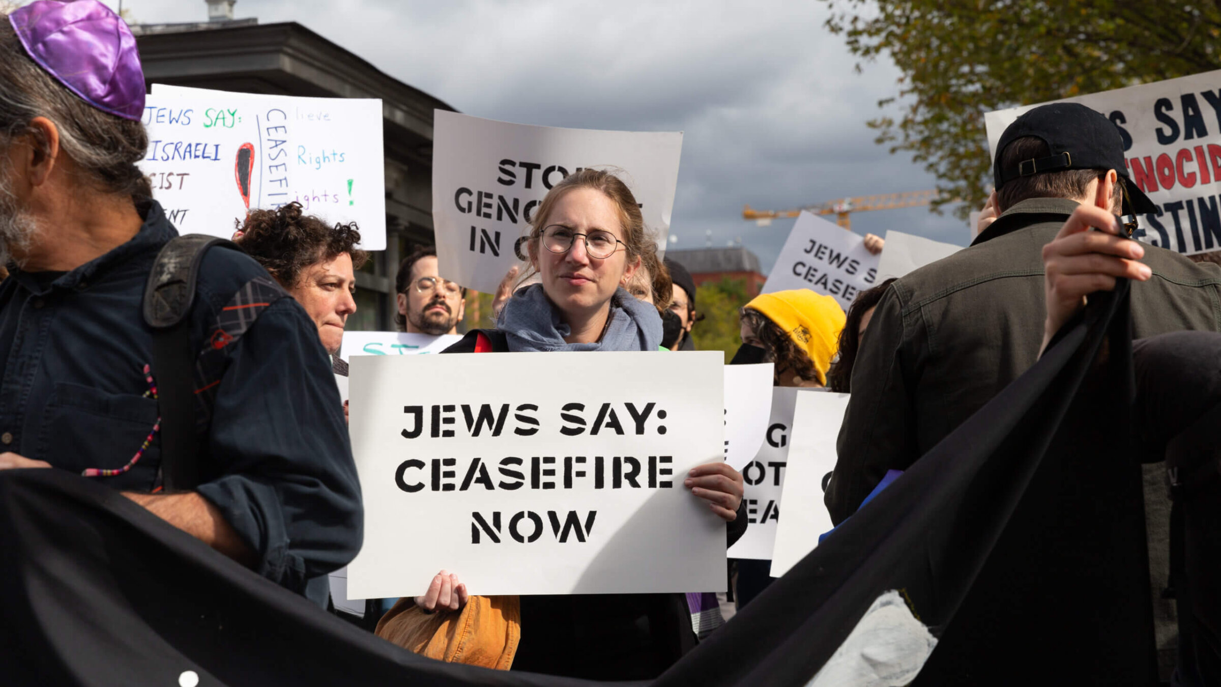 More than 1,000 mostly Jewish demonstrators blocked entrances to the White House to protest Israeli violence in Gaza and call on President Joe Biden to press for an immediate ceasefire in the region, Oct. 16,  2023.