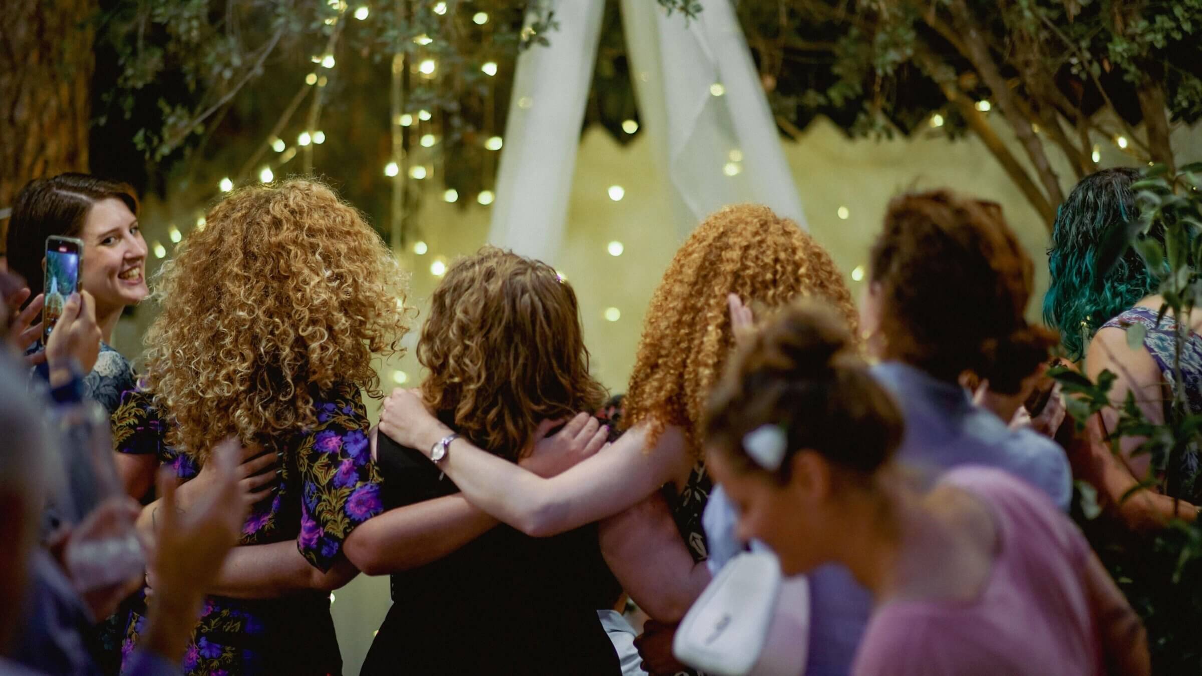 Planned for a large hall that could fit 400, the wedding took place in a small community garden.