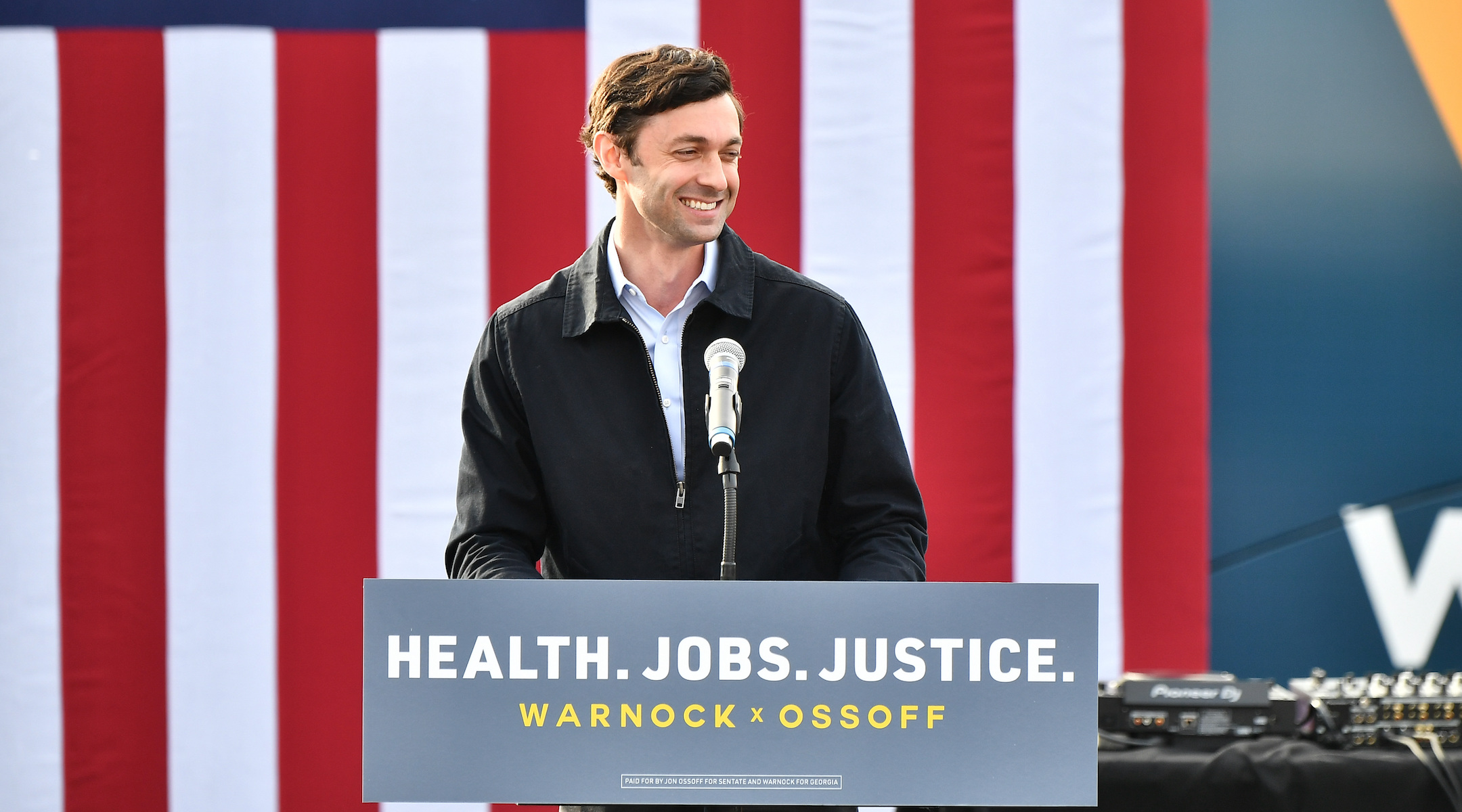 Jon Ossoff speaks in Stonecrest, Ga., Dec. 28, 2020. (Paras Griffin/Getty Images)