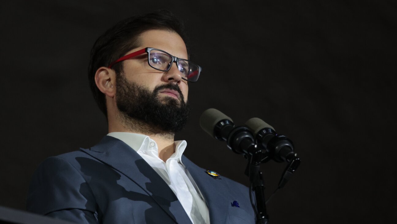 Chilean President Gabriel Boric takes part in the opening ceremony of the Pan American Games in Santiago, Oct. 20, 2023. (Leco Viana/Thenews2/NurPhoto via Getty Images)