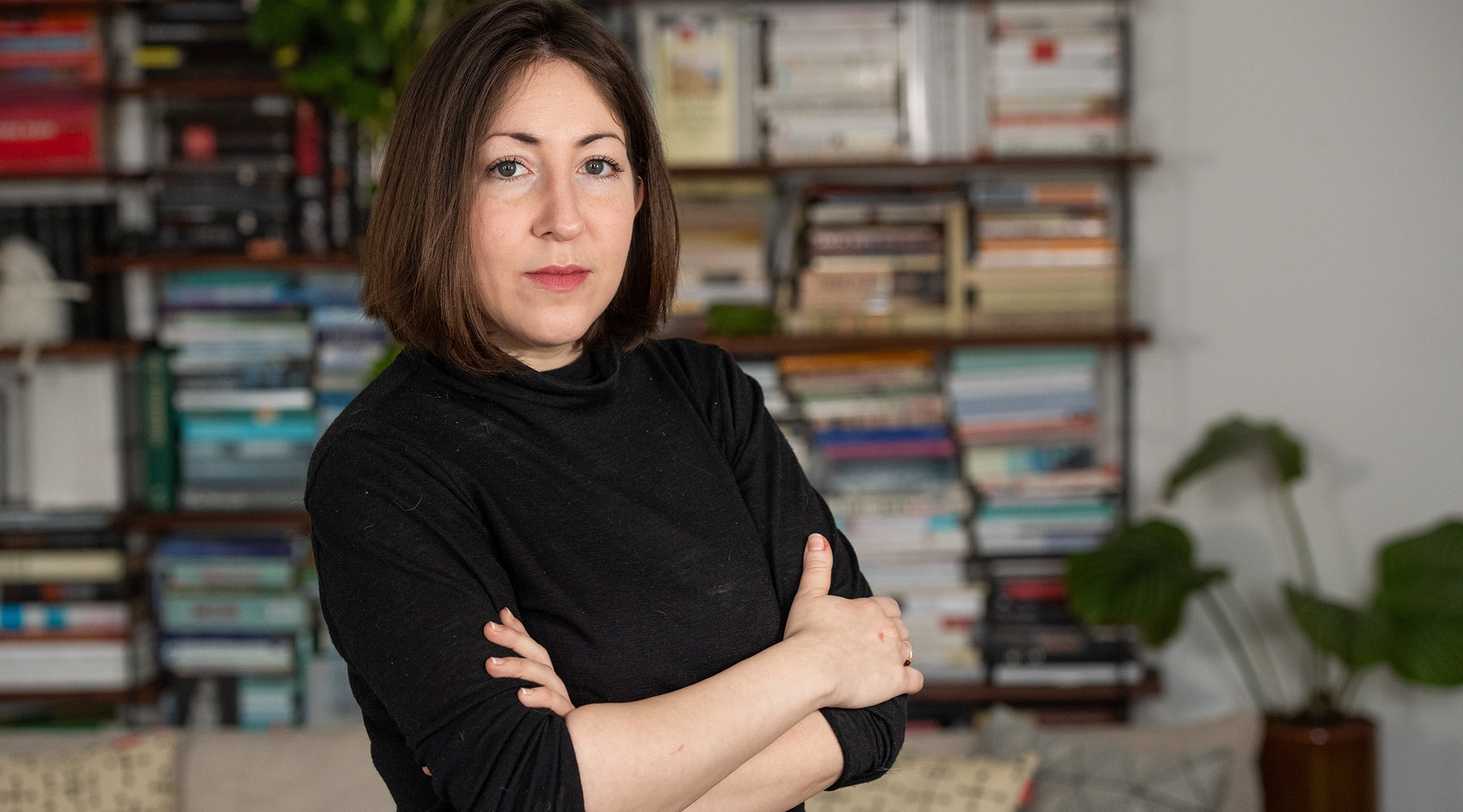 Deborah Feldman poses in her living room in Berlin, March 10, 2020. (Christophe Gateau/picture alliance via Getty Images)