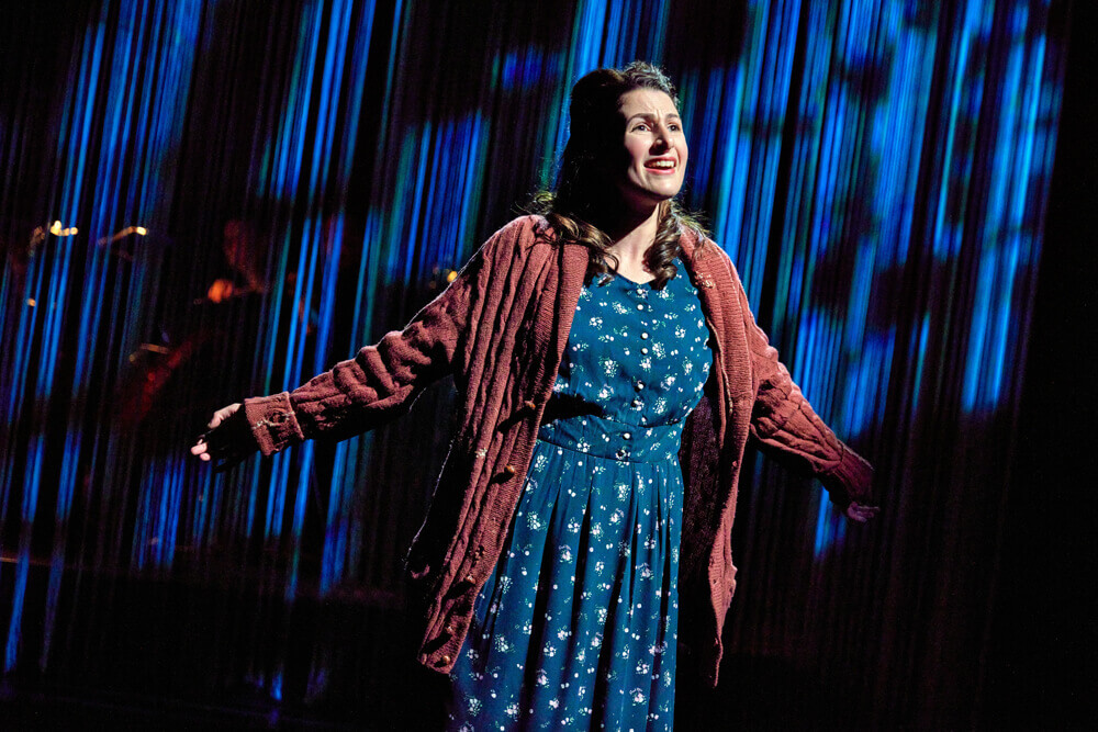 Rachel Zatcoff in a scene of the new musical <i>Amid Falling Walls</i>.