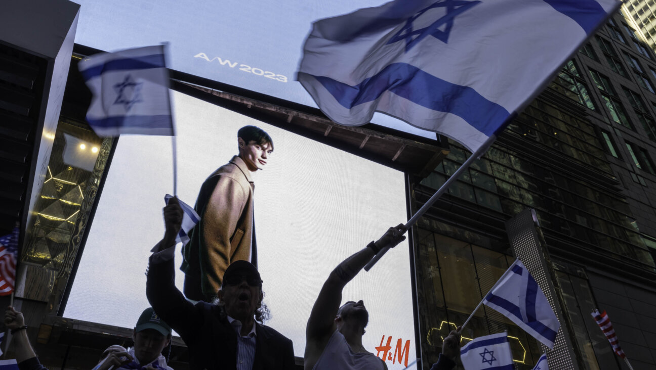 Pro-Israel counterprotestors hold signs and flags on October 13, 2023 in New York City