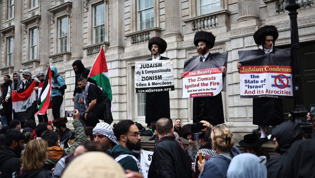 Members and supporters of Neturei Karta take part in a "March For Palestine" in London in October.