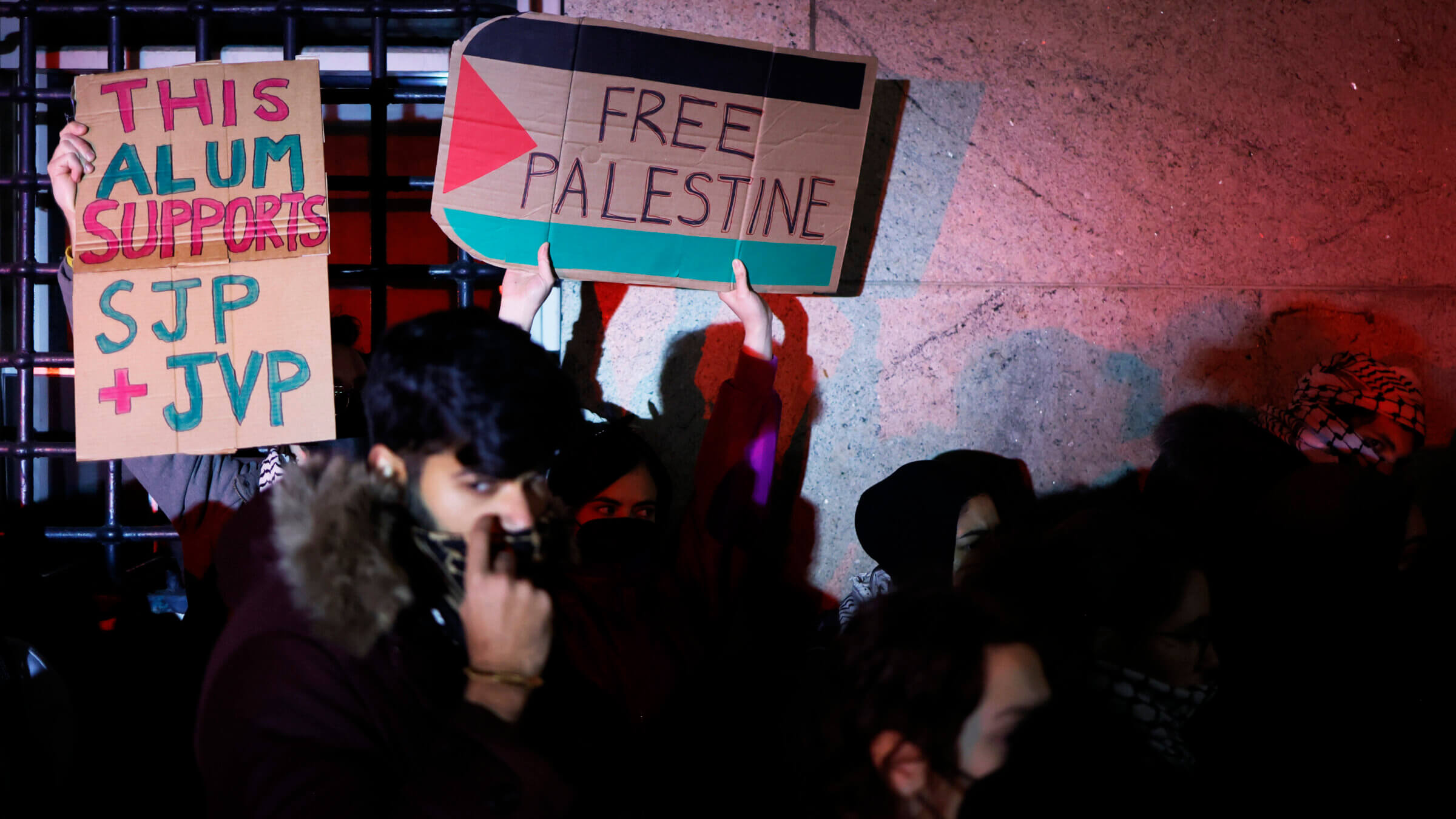 Protesters gather at Columbia University on Nov. 20.