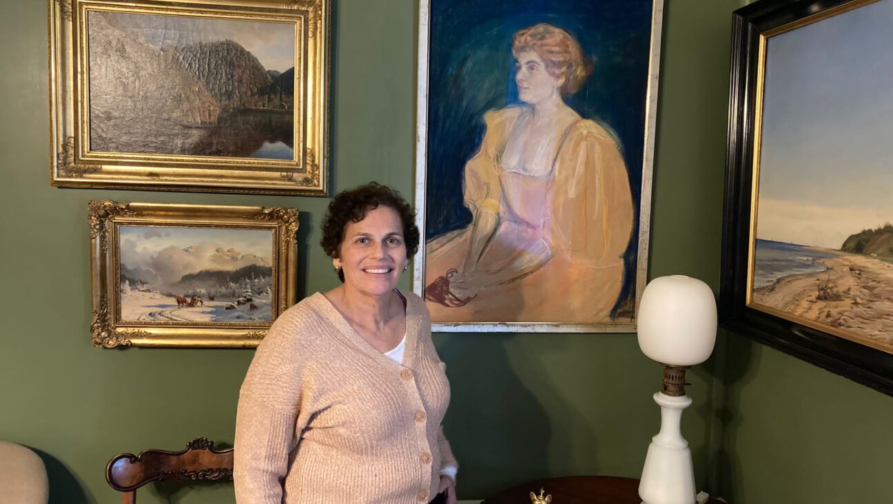 The author with an Edvard Munch portrait of Selma Fontheim.