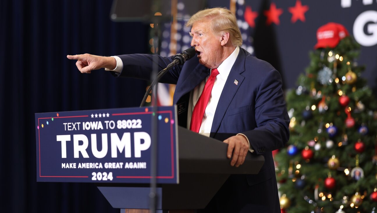 Republican presidential candidate and former U.S. President Donald Trump speaks at a campaign event in Waterloo, Iowa, Dec. 19, 2023. (Scott Olson/Getty Images)