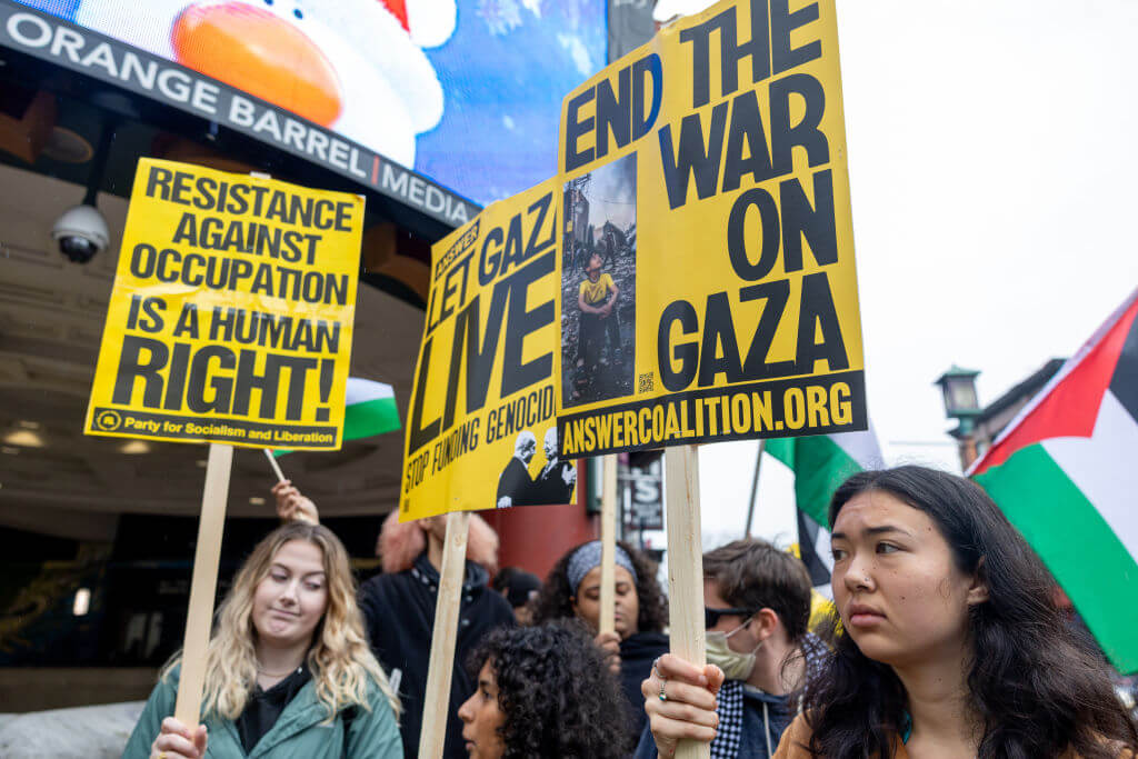 Pro-Palestinian supporters gathered on Dec. 17 in Washington, D.C.