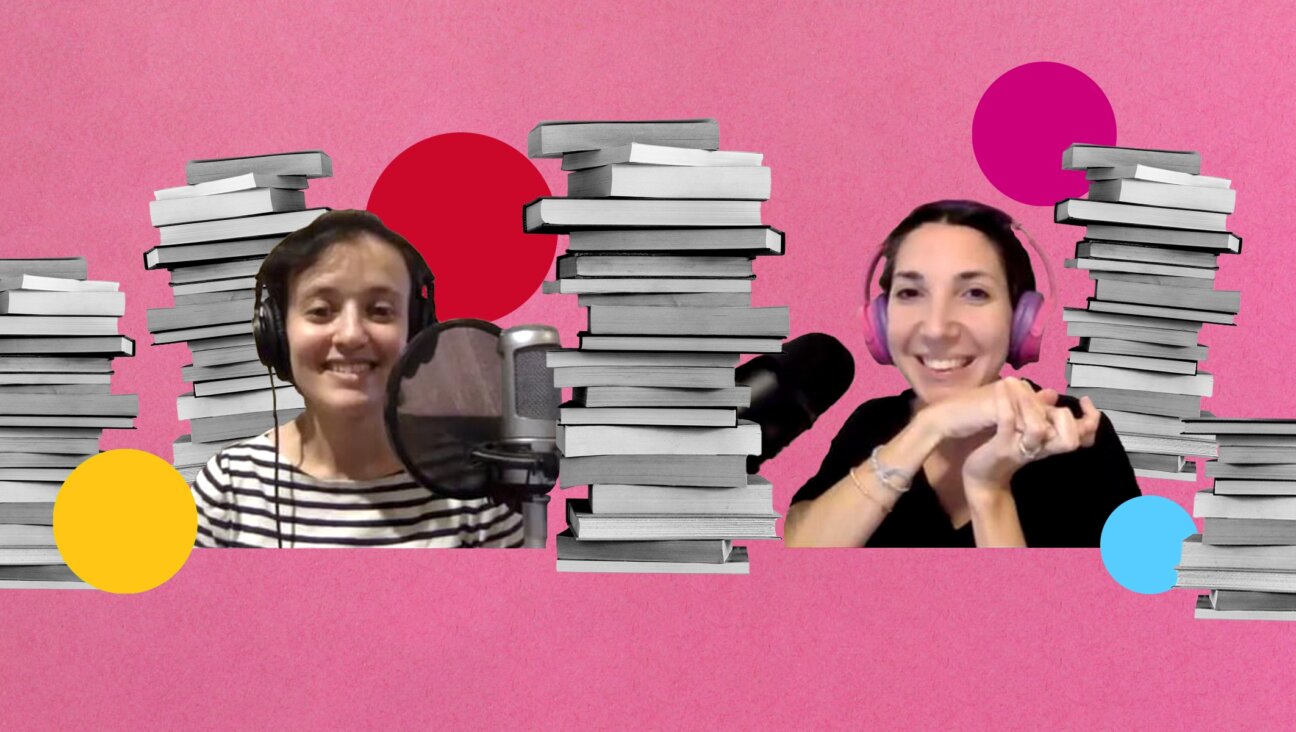 Stepsisters Malya Levin, Left, and Rachel Mintz unpack the world of Jewish romance novels on their podcast, Hanukkah Erotica Book Club. (Courtesy; design by Grace Yagel)