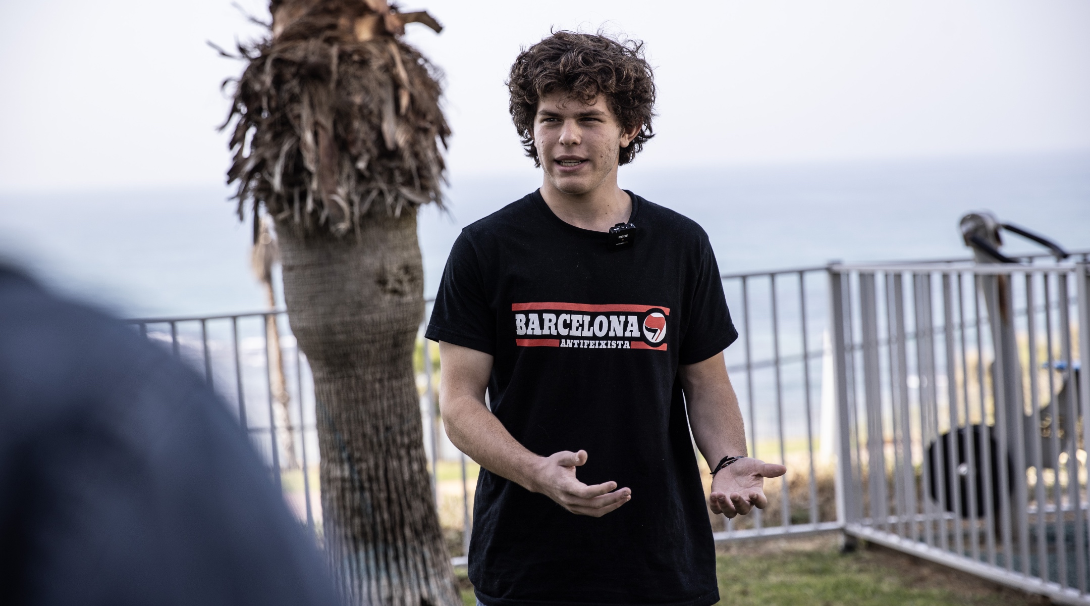 Tal Mitnick, the 18-year-old Jewish teenager who refused to serve in the Israeli army for opposing the occupation of Palestinian territories and the bombing and killing of civilians in Gaza, speaks during a special interview in Tel Aviv, Oct. 25, 2023. (Mostafa Alkharouf/Anadolu via Getty Images)