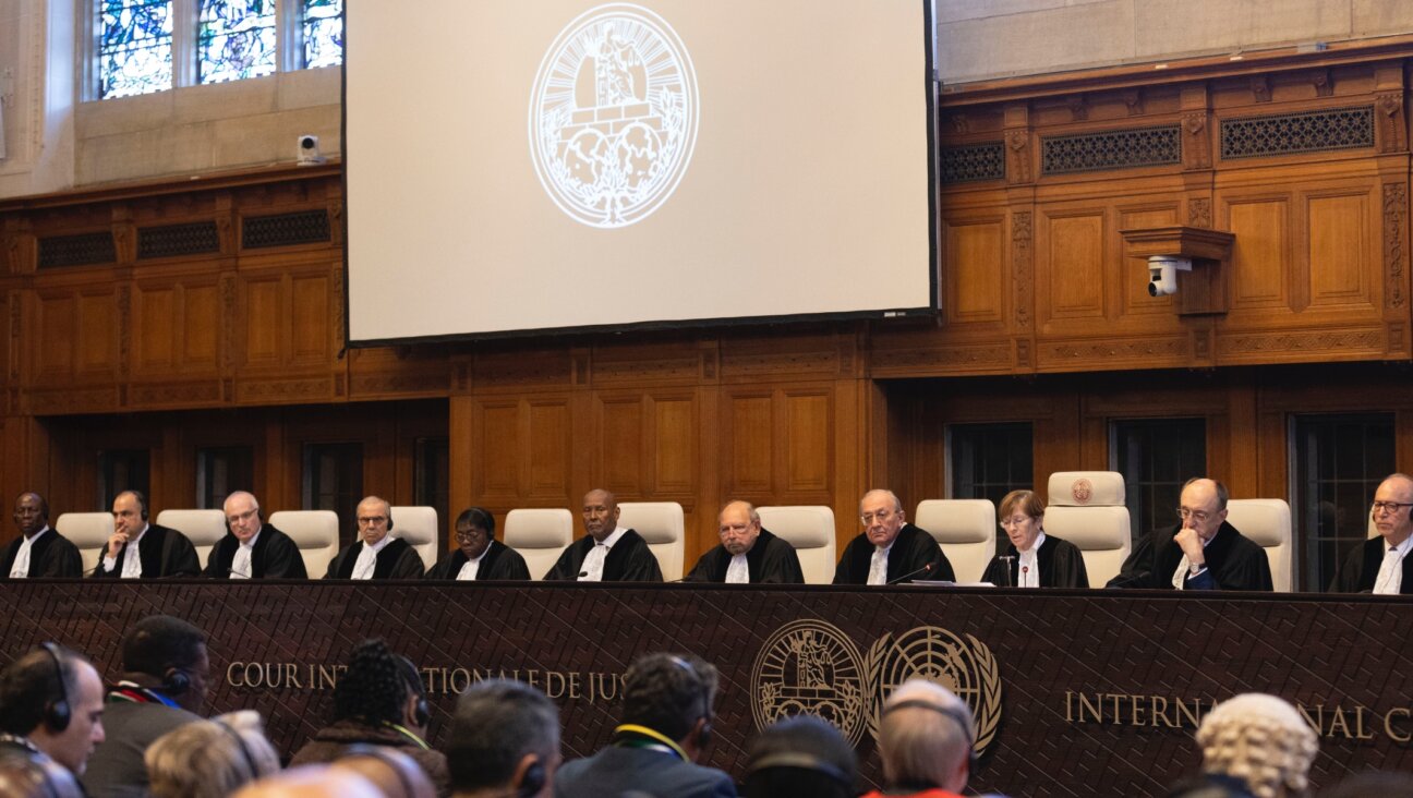 The International Court of Justice (ICJ) delivers an order on South Africa’s genocide case against Israel in The Hague, Jan. 26, 2024. (Michel Porro/Getty Images)