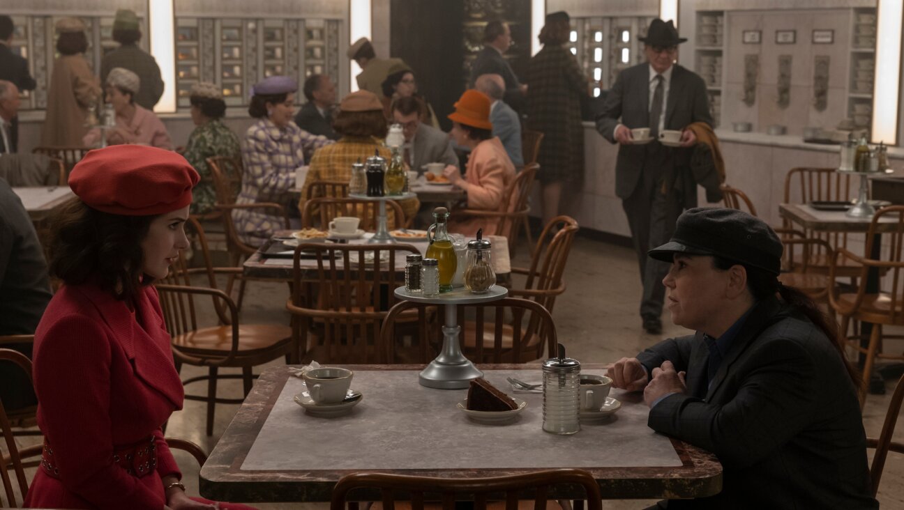 Rachel Brosnahan and Alex Borstein in a scene from the fifth season of “The Marvelous Mrs. Maisel.” (Philippe Antonello/Prime Video)