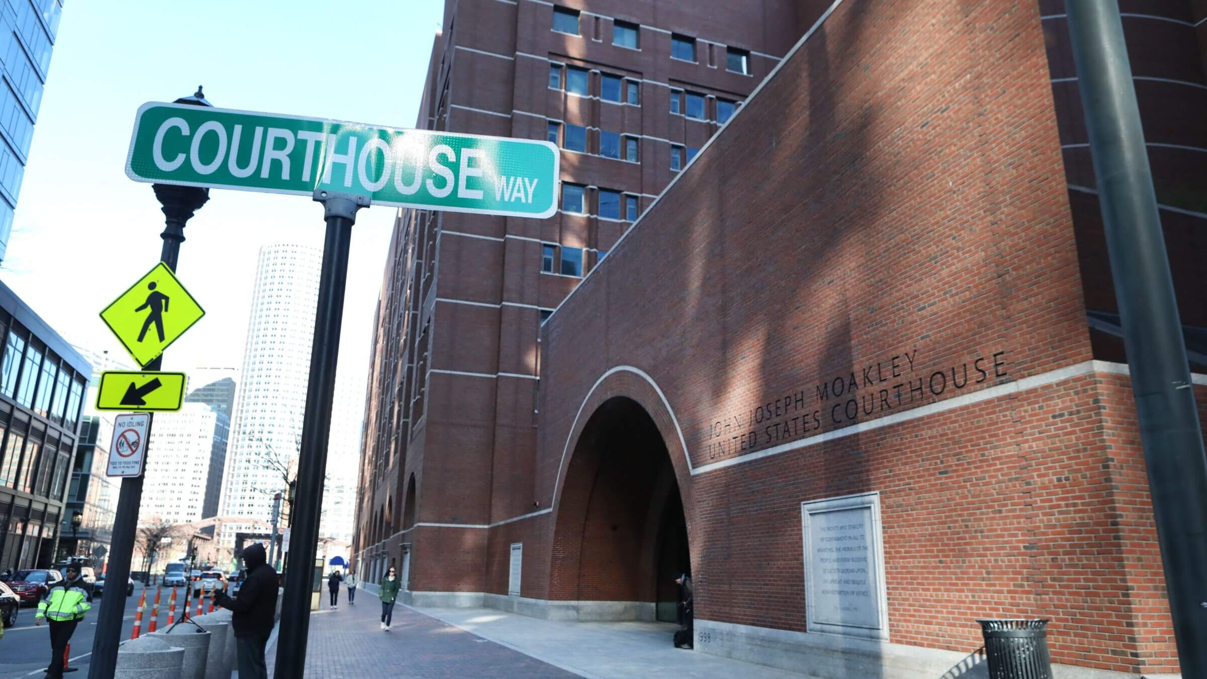 The federal courthouse in Boston, Massachusetts, where John Reardon appeared Monday to be arraigned for alleged threats to kill Jews.