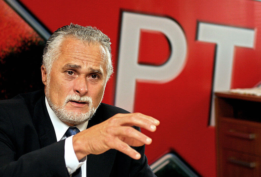 Jose Genoino, then president of the Brazilian Workers Party, speaks in Brasilia, Brazil, Nov. 17, 2004.