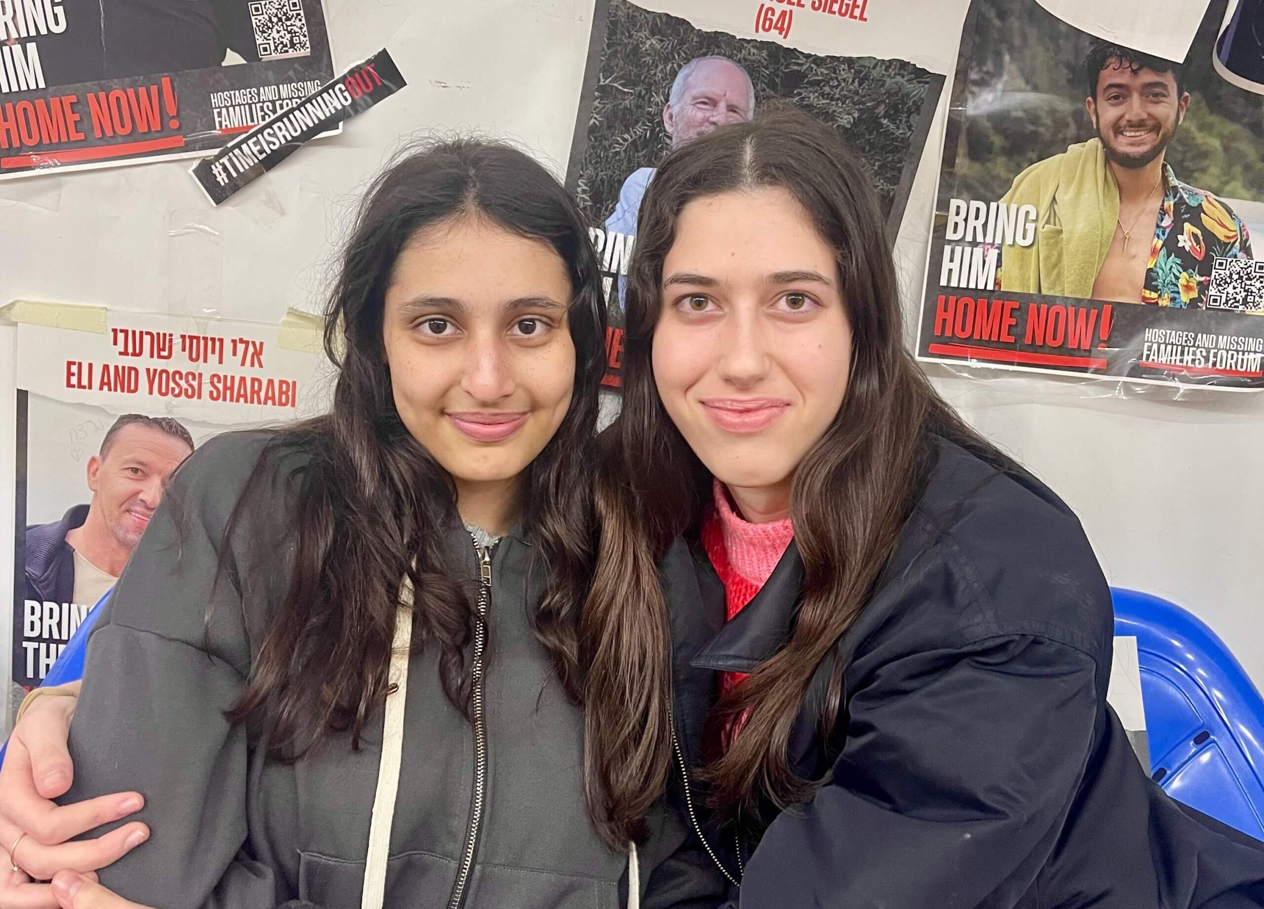 Lia Shavev, 18, at left, and her friend Liah Lev, 17, both said it's becoming increasingly hard to sustain hope for the hostages' release.