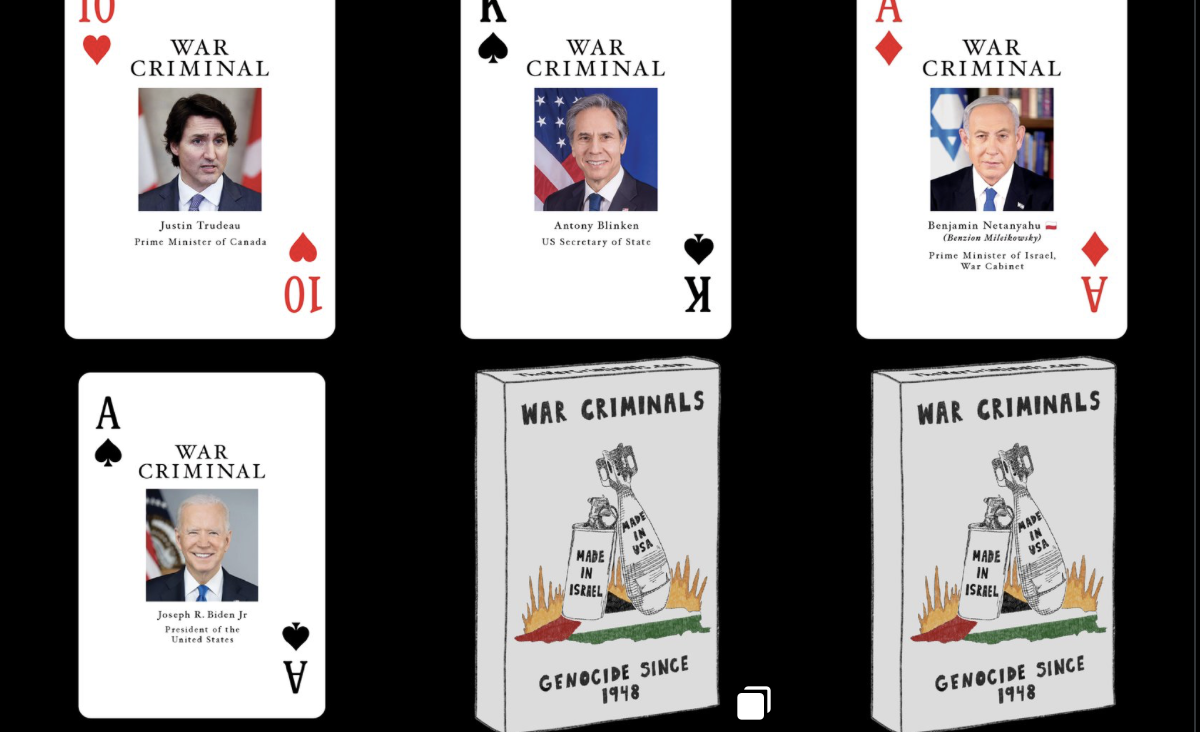 A screenshot from the War Criminals Playing Cards
account on the X platform (formerly known as Twitter).