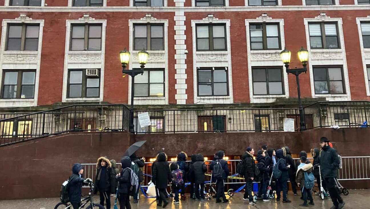 Children outside the synagogue at 784-788 Eastern Parkway in Brooklyn, New York, on Tuesday.