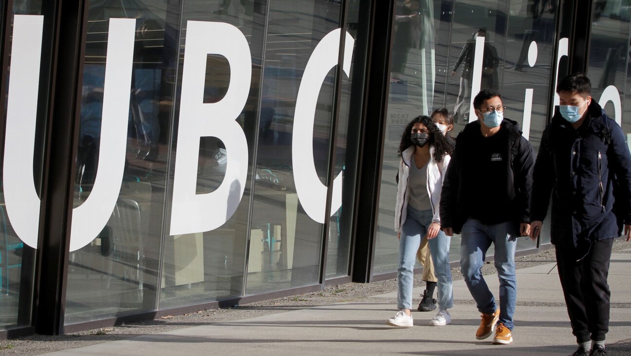 Students on the campus of the University of British Columbia in Vancouver in February 2022. 