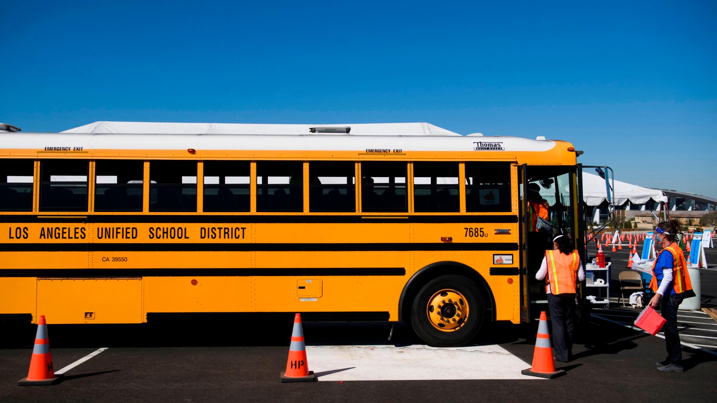 An LAUSD school bus.