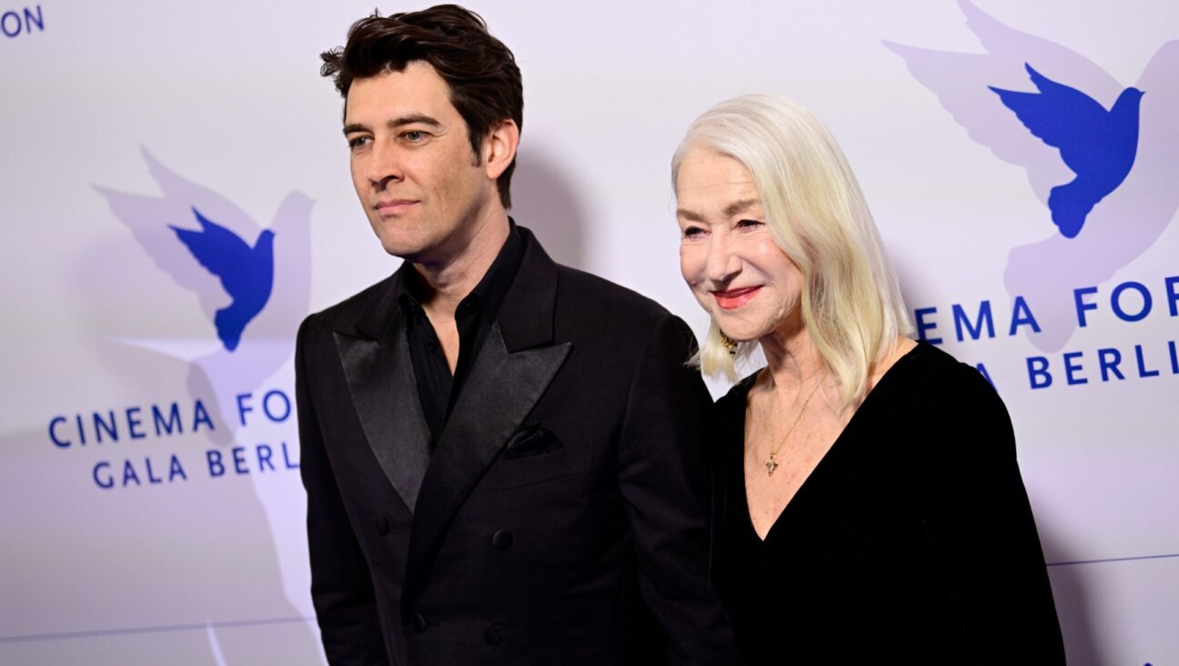 Actress Helen Mirren and Guy Nattiv, film director and screenwriter, attend the Cinema for Peace Gala Berlin, Feb. 19, 2024. (Fabian Sommer/Picture alliance via Getty Images)